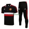 Manchester United Polo d'Entraînement 22-23 Noir Rouge Blanc Pour Homme